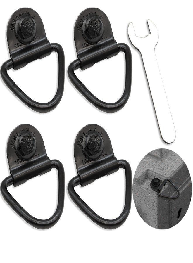 Terixe 4Pack Tie Down Kit for Ruffland Kennel - Tie Down D-Ring Kit, 1000lb Load Capacity, with Wrench - Easy Installation-(All Black) - Image 1